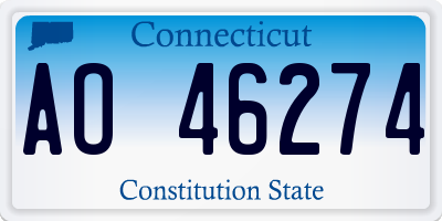 CT license plate AO46274