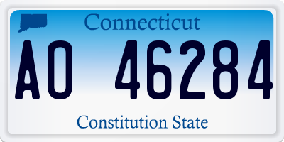 CT license plate AO46284