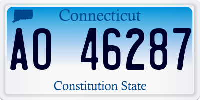 CT license plate AO46287