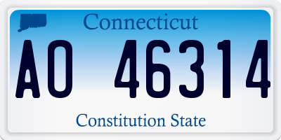 CT license plate AO46314