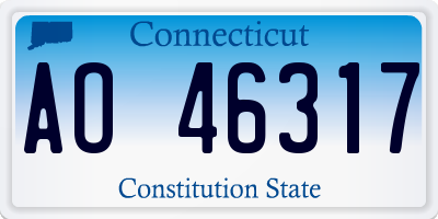 CT license plate AO46317