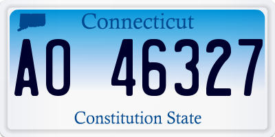 CT license plate AO46327