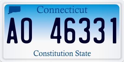 CT license plate AO46331