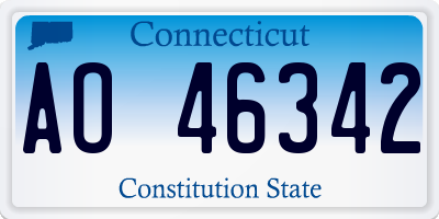 CT license plate AO46342