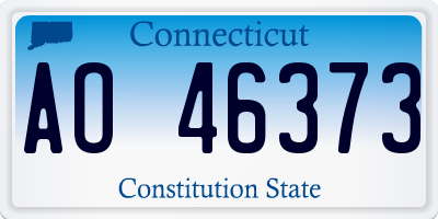 CT license plate AO46373