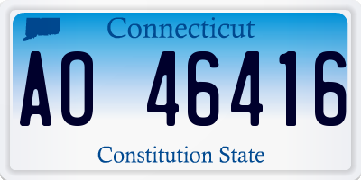 CT license plate AO46416