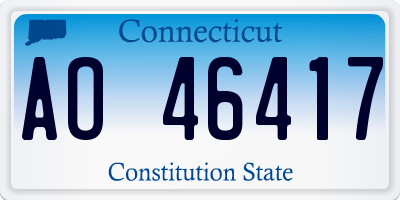 CT license plate AO46417
