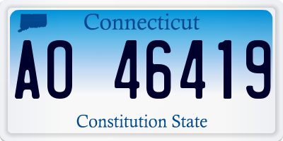 CT license plate AO46419