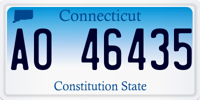 CT license plate AO46435
