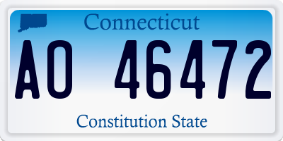 CT license plate AO46472