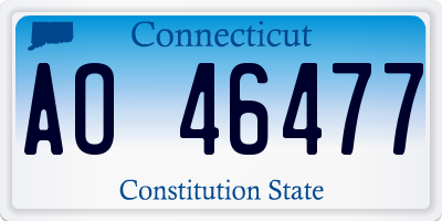 CT license plate AO46477