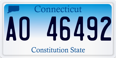 CT license plate AO46492