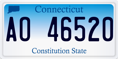 CT license plate AO46520