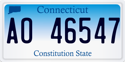 CT license plate AO46547
