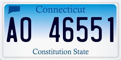 CT license plate AO46551