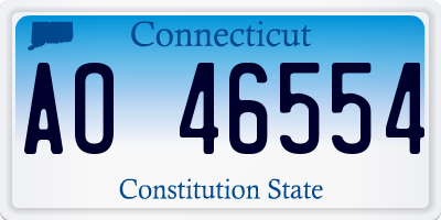 CT license plate AO46554