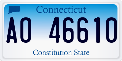CT license plate AO46610