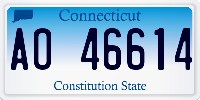 CT license plate AO46614