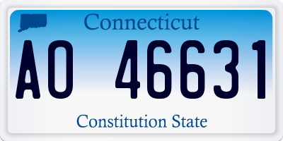 CT license plate AO46631