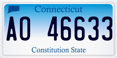 CT license plate AO46633