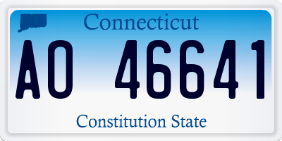 CT license plate AO46641