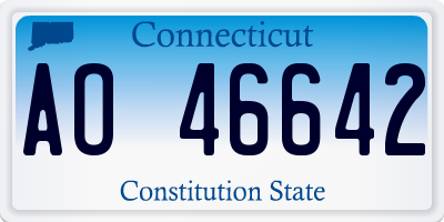 CT license plate AO46642