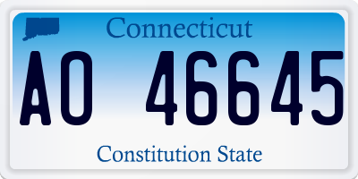 CT license plate AO46645