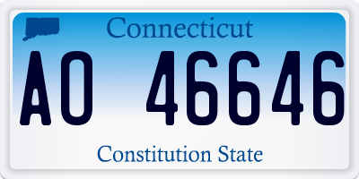 CT license plate AO46646