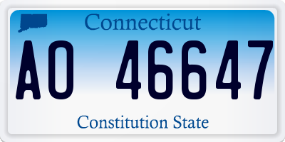 CT license plate AO46647