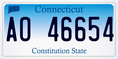 CT license plate AO46654