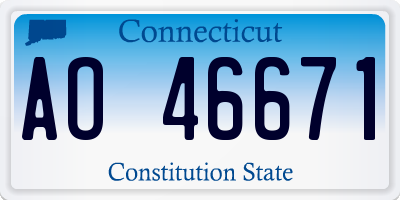 CT license plate AO46671