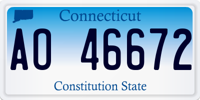 CT license plate AO46672