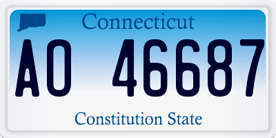 CT license plate AO46687