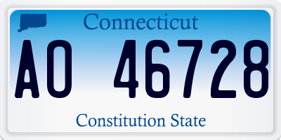CT license plate AO46728