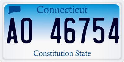 CT license plate AO46754