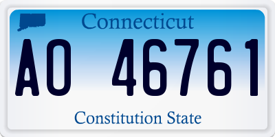 CT license plate AO46761