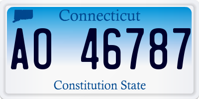 CT license plate AO46787