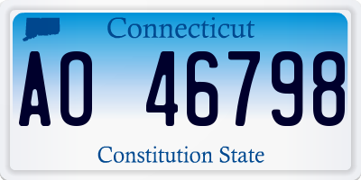 CT license plate AO46798