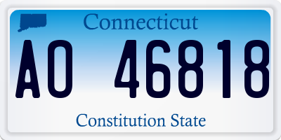 CT license plate AO46818