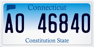 CT license plate AO46840