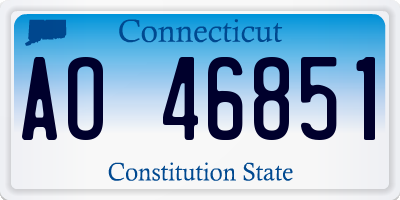 CT license plate AO46851