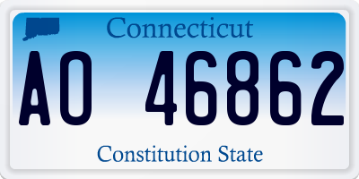 CT license plate AO46862