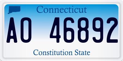 CT license plate AO46892