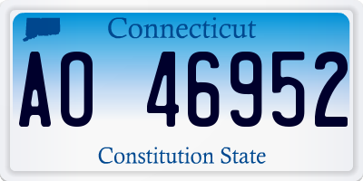 CT license plate AO46952