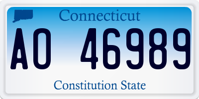 CT license plate AO46989