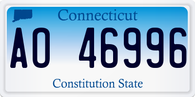 CT license plate AO46996