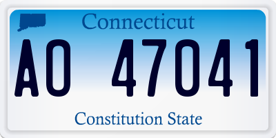 CT license plate AO47041