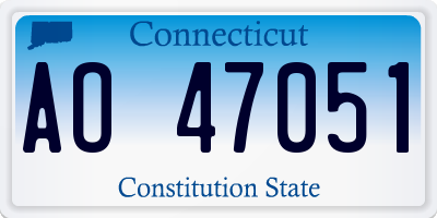 CT license plate AO47051