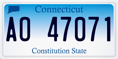 CT license plate AO47071