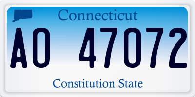 CT license plate AO47072